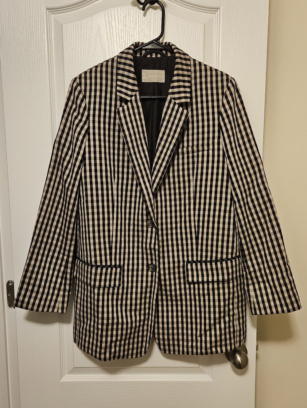 Everlane Black & White Checked Blazer